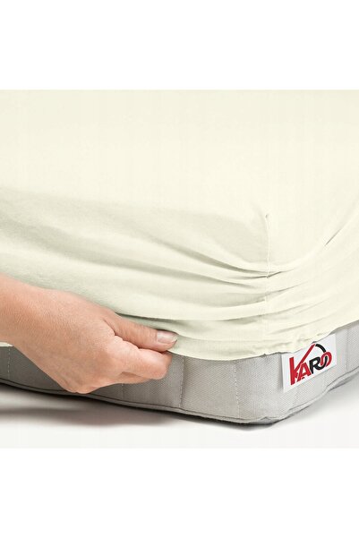 NO BRAND Cearșaf de pat din jerseu cu elastic 120x200 ekri 002 grosime 150g/m...