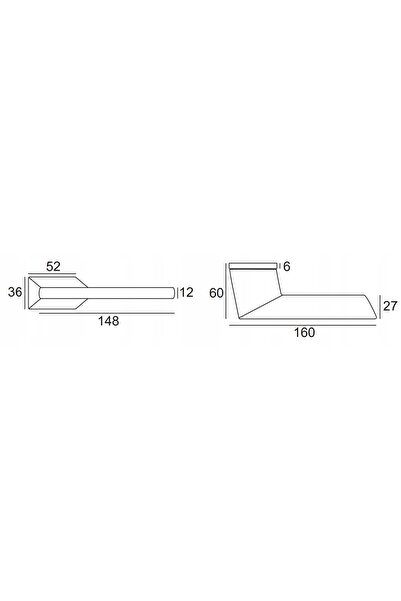 NO BRAND VDS R76F mâner HEX dreptunghiular, crom periat