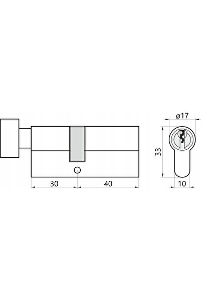 Yale Inserție neagră pentru clanță de ușă 30/40G - 3 chei