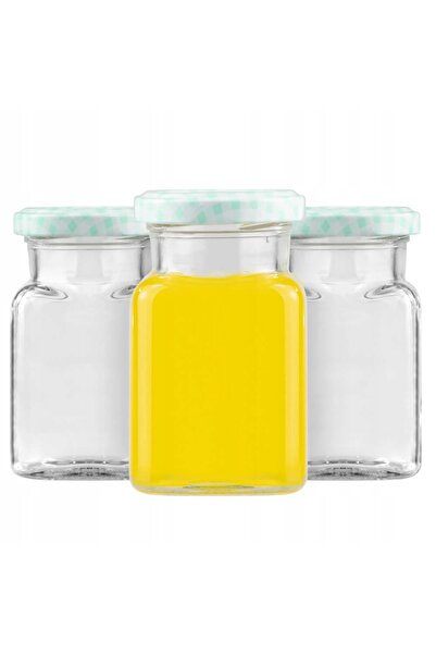 NO BRAND 50x BORCANE DE STICLA PĂTRATE 150ML PENTRU MERMELADĂ MIERE NUNTĂ + c...
