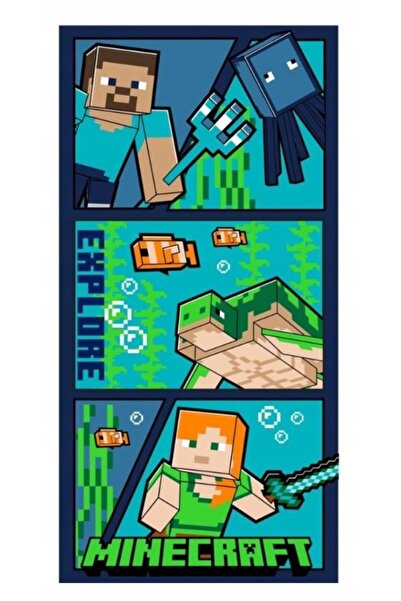 NO BRAND Minecraft 51120 Prosop de plajă Explore 70 cm x 140 cm