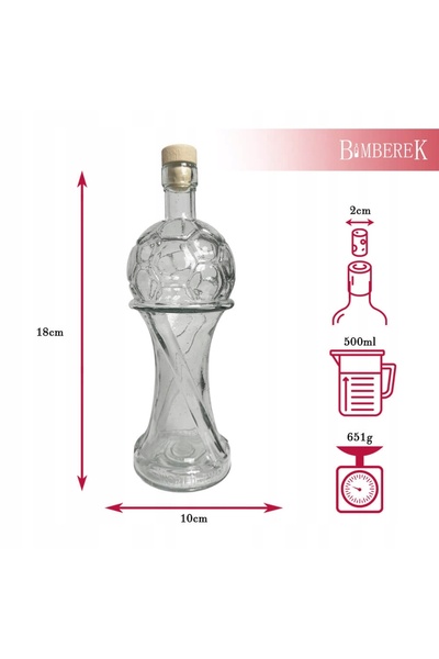 NO BRAND Sticlă LEGEND BALL 500ml Carafă Pahar cadou Decantoare pentru sirop