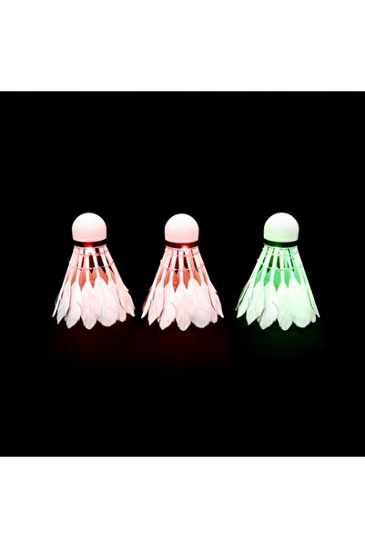 NO BRAND Fluturași de badminton cu pene, luminoși cu LED, set de 6 pentru joc...