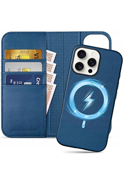 NO BRAND Husă tip carte Shieldon pentru Apple iPhone 16 Pro Max, din piele na...