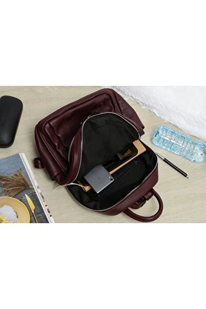 NO BRAND Rucsac din piele pentru femei, format A4, încăpător, rezistent, ital...