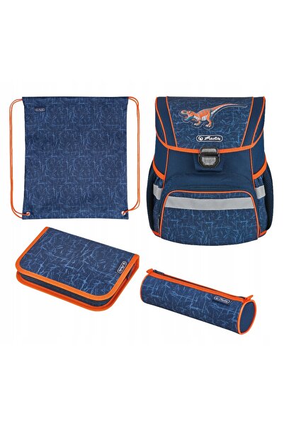 NO BRAND Rucsac școlar Loop Plus Dinomania Set 4 piese Herlitz 256191