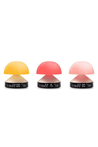 Lexon Ceas deșteptător cu lampă Mina sunrise, LED elegant cu 9 culori, bateri...
