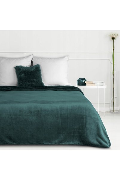 Eurofirany Pătură 150x200 Tedy Verde închis Microfibră Sherpa dublă față