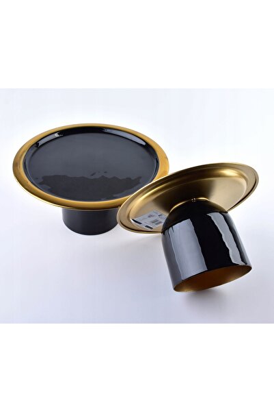 NO BRAND Patera decorativă metalică neagră MONDEX 13,5 cm K2
