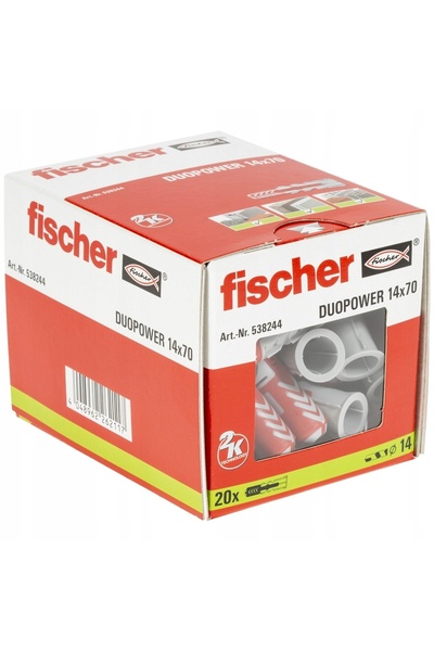 Fischer duopower știfturi de centrare 14x70 20 bucăți + șurub