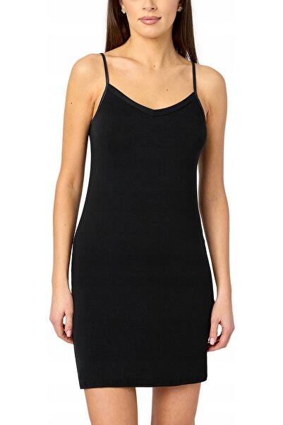 NO BRAND Rochie de noapte scurtă, tip furou, MS10-315 Negru 3XL
