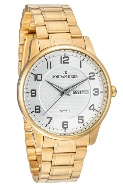 JORDAN KERR Ceas bărbătesc clasic, auriu, cu dată, L1078 IPG 41mm