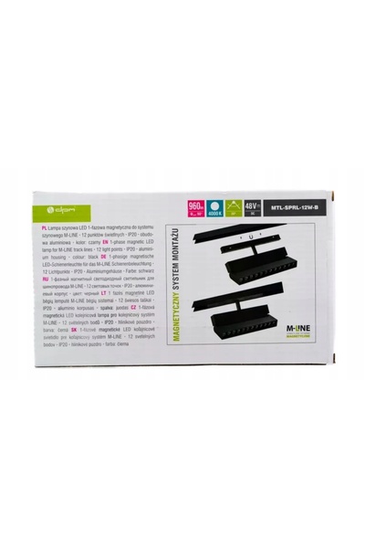 NO BRAND Proiector magnetic liniar pe șină, reglabil, 12 W, 960 lm, 4000 K, M...