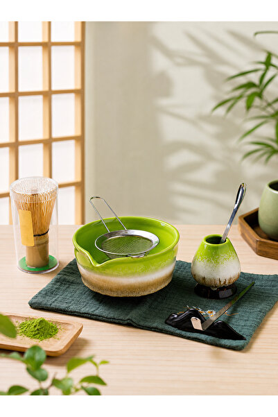 Bayt Aura 8-Piece Japanese Matcha Tea Set with Whisk, Bowl, Scoop, Sifter, Ho...