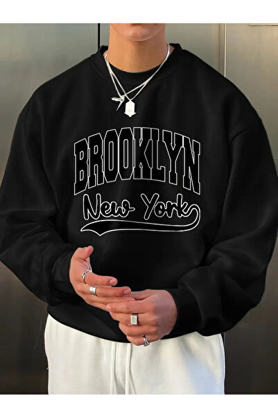 ZAVIXO Unisex Brooklyn New York Printed Oversize Sweatshirt College Lettering...
