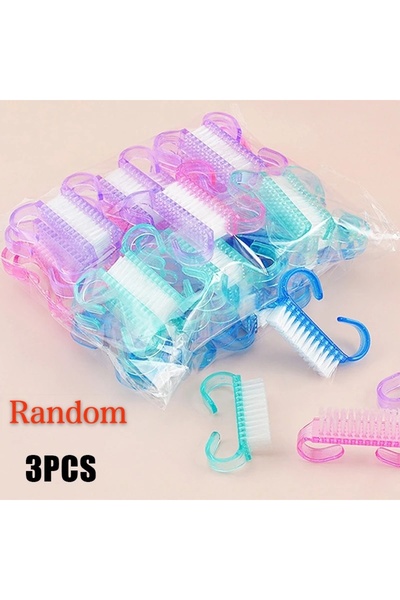 Choice1 random (3pcs) Plastic Nail Brushes Mix Color Nail Hand Scrubbing Clea...