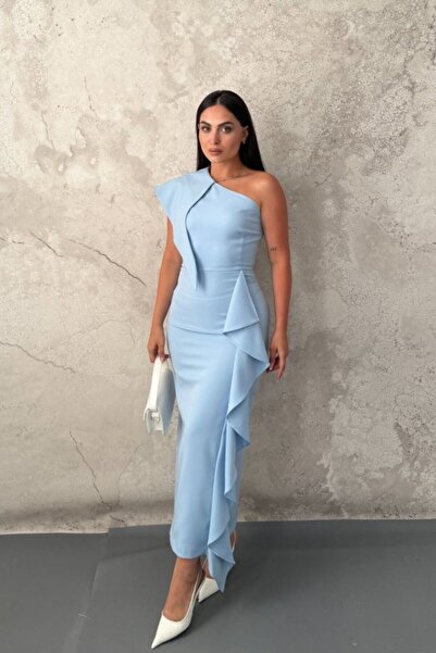 ELBEE Blue Volan Piece Dress