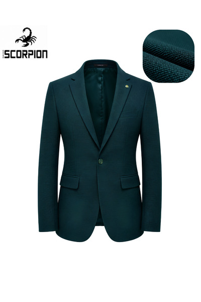 Plus Scorpion Sacou bărbătesc texturat Slim Fit, texturat, ușor elastic pentr...