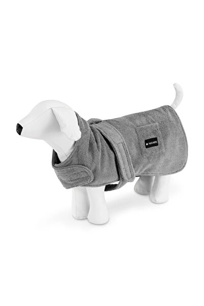 Navaris Bathrobe for dogs, M, Grey, Polyester, 56089.22.2