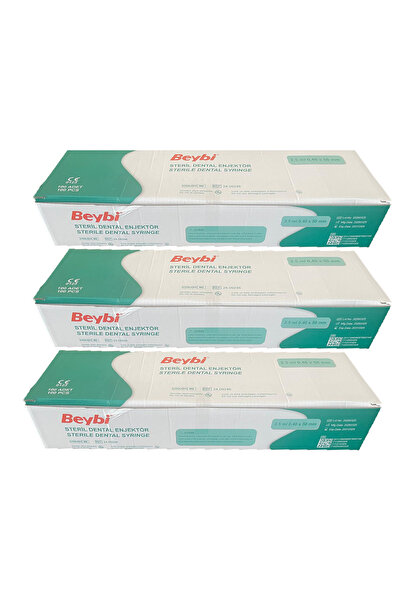 Beybi Steril Dental Enjektör 2.5ml 0.40 50 Mm 100 Adet 3 Kutu