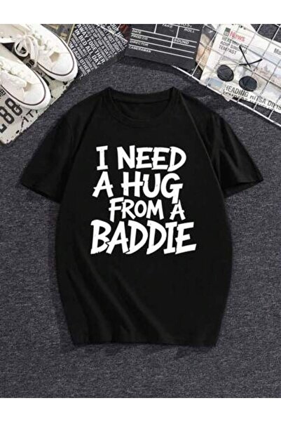 kai22 Men's Funny T-Shirt, Vintage "I Need A Bad Girl's Hug" Print, Soft Brea...
