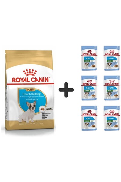 Royal Canin French Bulldog Yavru Köpek Maması 3 kg + 6 Adet Yaş Mama