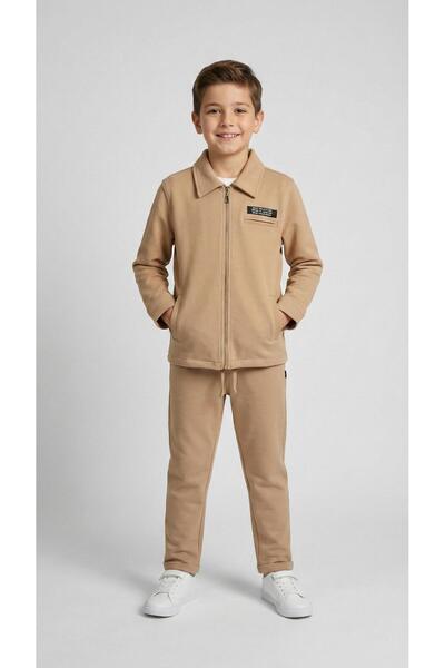 Mutlu Kids Boy's Classic Collar Jacket with Zipper Pockets