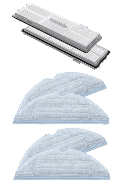 Rovexa Roborock S7 Max Ultra Compatible 2 Hepa Filters 4 Mop Fiber Mops