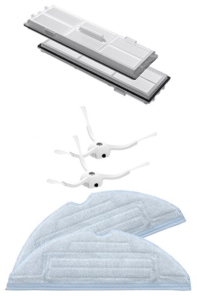 Rovexa Roborock S7 Max Ultra Compatible 2 Hepa Filters 2 White Side Brushes 2...