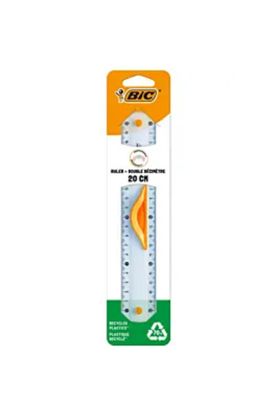 Bic Riglă dublă, plastic, 20 cm