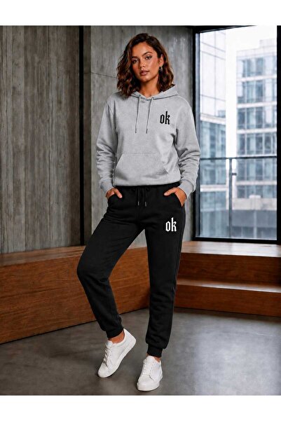 CLOTHES33 Hooded Sweatshirt 2-Piece Combination Winter Shardooned Arrow Print...