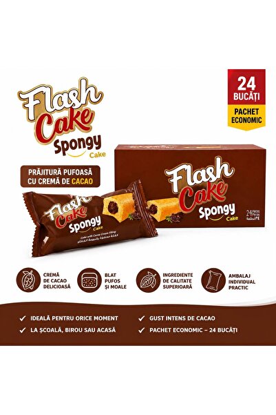 Flash КУТИЯ СПЪНДЖ КЕЙК С КАКАО 35ГР Х 24 БР.
