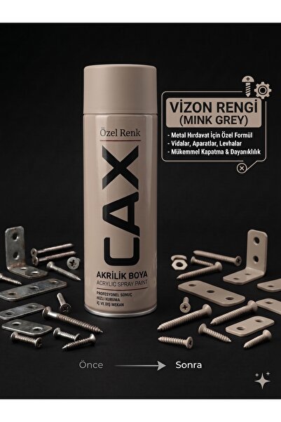 caxcolors CAX Akrilik Sprey Boya 400ml - Metal Hırdavat Vida Bağlantı Aparatı...