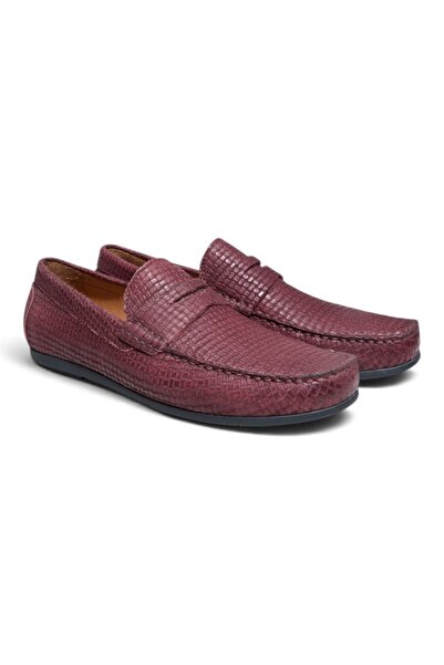 FRANCO CALVANI Bordo Color Laceless Genuine Leather Men's Shoes