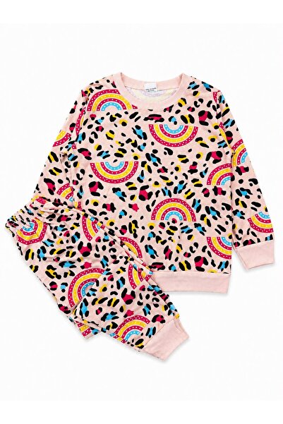 ALİŞ KİDS Girl's Cotton Rainbow Patterned Long Sleeve Seasonal Pajama Set