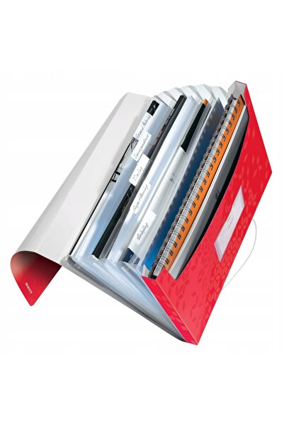 NO BRAND Dosar harmonica LEITZ WOW 6 compartimente roșu