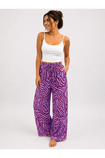 Trendline Trendy Women's Viscose Fabric Slim Summer Trousers with Elastic Wai...