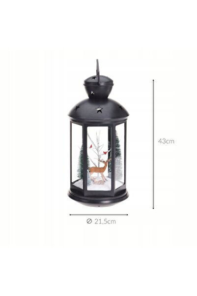 Home Styling Collection LAMPĂ DE CRĂCIUN DIN PLASTIC NEGRU DE 43 CM CU LUMINI...