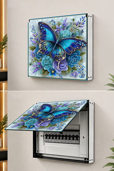 kutuTR Dekoratif Sigorta Kutusu Kapağı 39x32 cm Açılır Kapaklı Elektrik Panosu Gizleme Paneli SS023