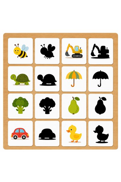 lnly Shadow Matching Cards – Shadow Matching Game 28 Cards 14 Pairs |   Educational Attention, Memory, and Matching Game for Ages 3+