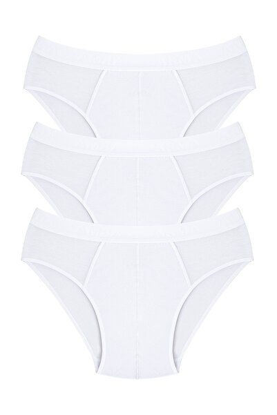 X MODAL Men's Bamboo Slip Panties Solid White 3 Pack