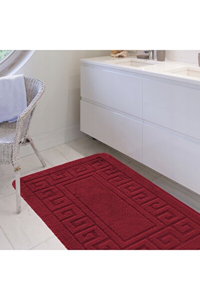 NO BRAND Covorașe de baie decupate, Set etnic roșu Barn, 50 cm x 80 cm și 40 cm
