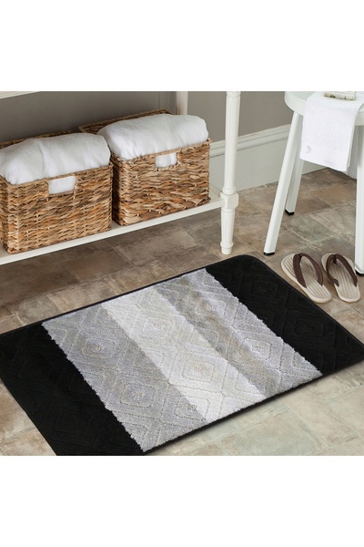 NO BRAND Covorașe de baie 03N negre Set 50cmx80cm 40cmx50cm negre