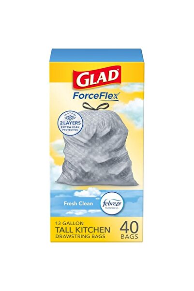 Generic Brand Glad ForceFlex Tall Kitchen Drawstring Trash Bags, Fresh Clean,...