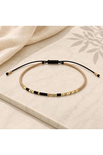 Generic Brand Brățară Personalizată Cod Morse – Model Full Clasic Crem – Mărg...
