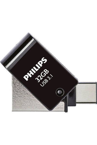 Philips 2 σε 1 Στικάκι USB 3.1 32GB με σύνδεση USB-C Μαύρο