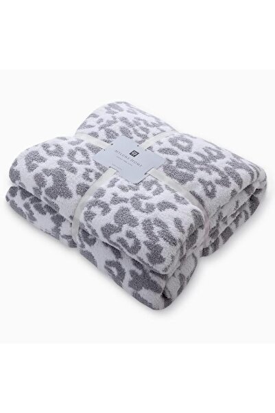 Generic MH MYLUNE HOME Ultra Soft Micro Plush White Grey Leopard Blanket (51x...