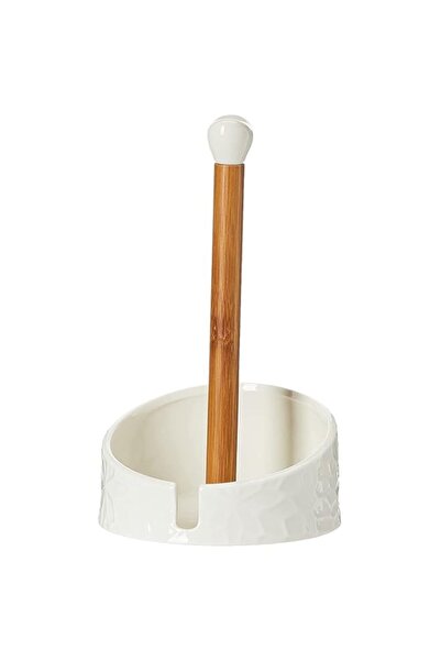 Generic Shallow Porcelain 1 Pcs Bamboo Towel Holder 14.5X14.5X25Cm Pj03035