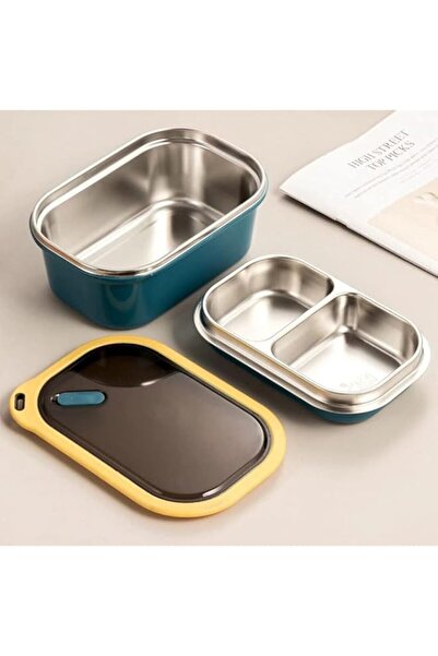 Generic NimbusNote Stainless Steel Bento Box 1200ml, with 2 Compartments, Lar...