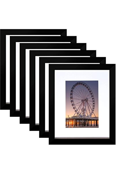 Generic Brand 8x10 Photo Frame Set 6 Packs - Black Wood Grain Picture Frames ...